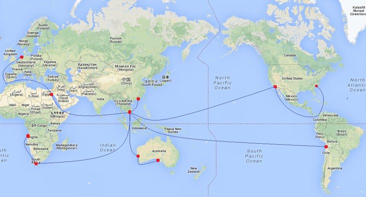 Bản đồ vận chuyển đường biển quốc tế