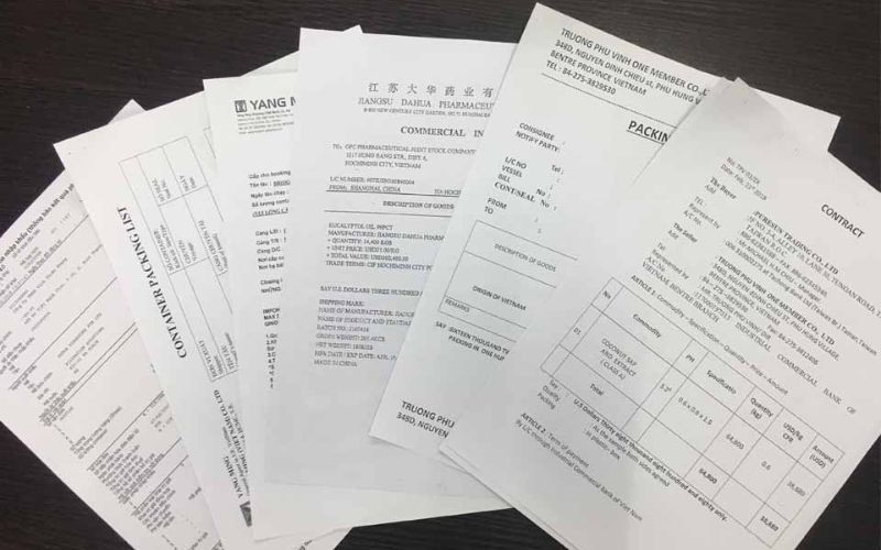 Accurate import export documents in official sea freight shipping