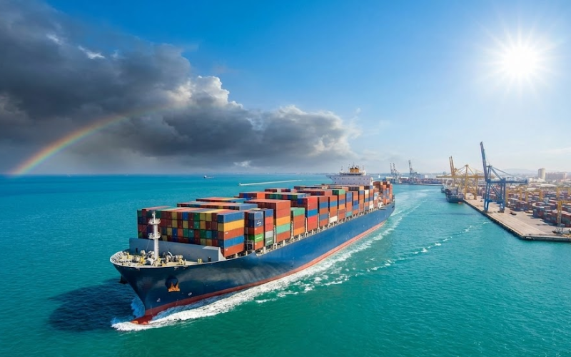 Dịch vụ vận tải đường biển uy tín VDM Forwarder, tàu container về cảng an toàn.