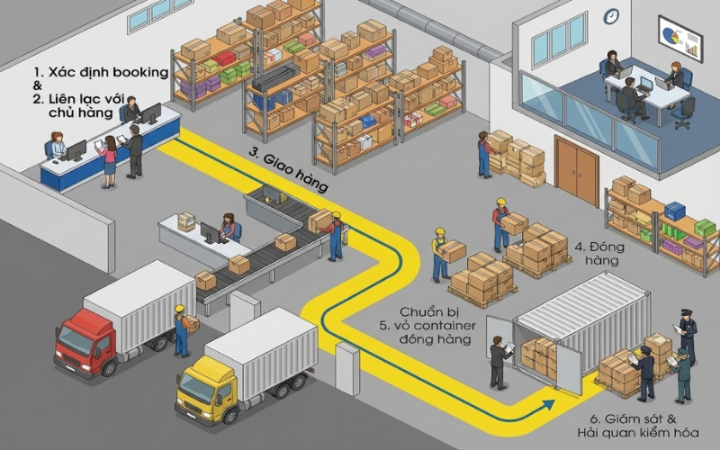 Quy trình gom hàng lẻ LCL tại kho CFS