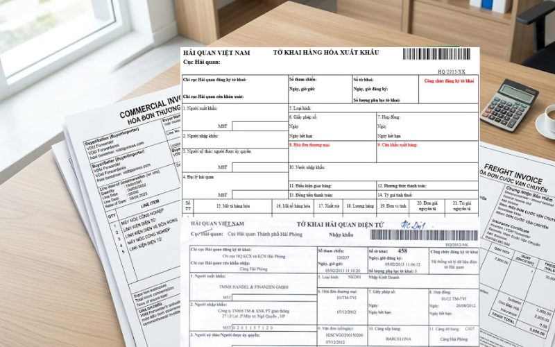 Preparing import-export documentation packages and reviewing HS codes in a logistics plan for fast customs clearance