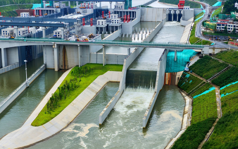 Madao junction of the Pinglu Canal in Guangxi China