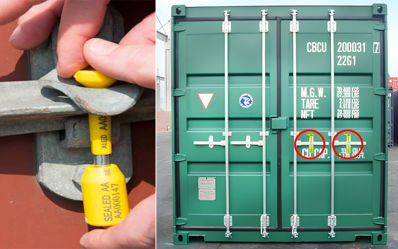 Hình ảnh số container và số seal rõ ràng tại cảng, dữ liệu này là những thông tin quan trọng trên tờ khai hải quan