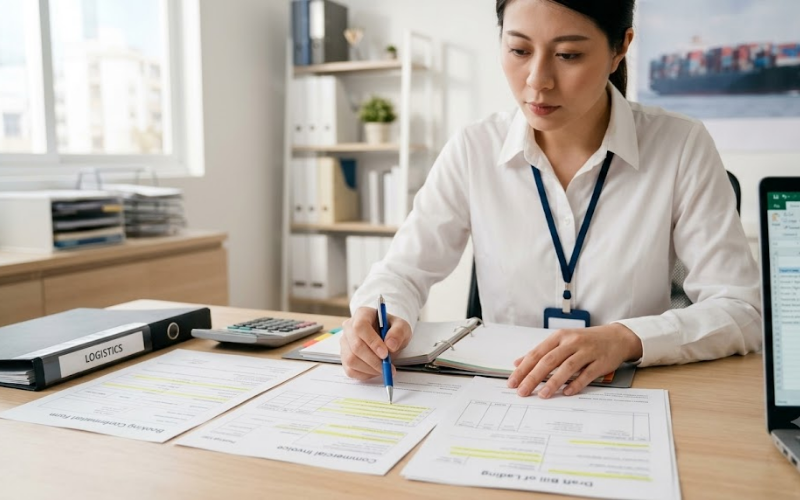  Đối chiếu booking SI và chứng từ trước hạn cut off khi theo dõi lô hàng xuất nhập khẩu