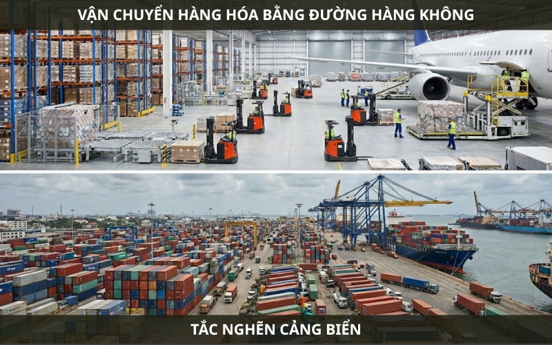 Xử lý hàng hóa tại kho sân bay để vận chuyển đường hàng không